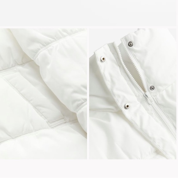 NWT • H&M • White Zip Up Puffer Coat - Picture 9 of 12